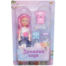 Кукла ABtoys Времена года 15 см с медвежонком 4 вида