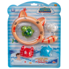 Набор игрушек для ванной ABtoys Веселое купание Морские обитатели, 4 фигурки и сачок-кошка