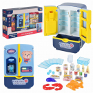 Игрушечная техника ABtoys Помогаю Маме Холодильник синий с продуктами на батарейках