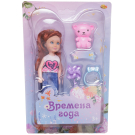 Кукла ABtoys Времена года 15 см с медвежонком 4 вида
