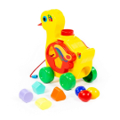 Игрушка-каталка ПОЛЕСЬЕ Уточка-несушка (в сеточке) 22,5х13х23 см.