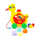 Игрушка-каталка ПОЛЕСЬЕ Уточка-несушка (в сеточке) 22,5х13х23 см.