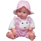 Пупс ABtoys Baby Ardana 40см в конбинезоне "Зайчик" с бутылочкой в коробке