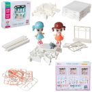Игровой набор ABtoys Модульный домик (собери сам), 4 секции. Мини-куколки в гостиной и музыкальной комнатах, в наборе с аксессуарами