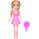 Кукла ABtoys Brilliance Fair 18 см в бледно-розовом платье, в сапожках, с расческой